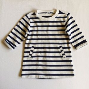 old navy nautical stripe classic tunic sweatshirt dress 3-6 months baby girl
